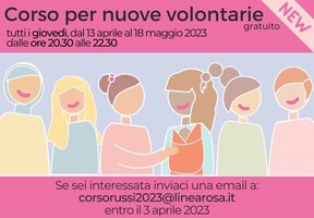 Corso di formazione gratuito per nuove volontarie dell'associazione Linea Rosa
